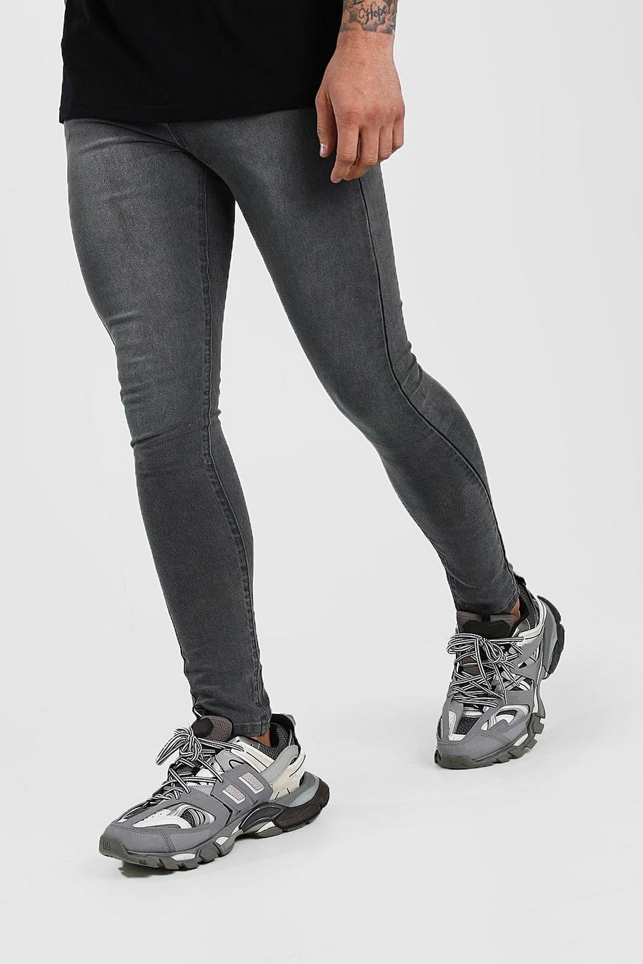 Grey grå Spray on skinny jeans image number 1
