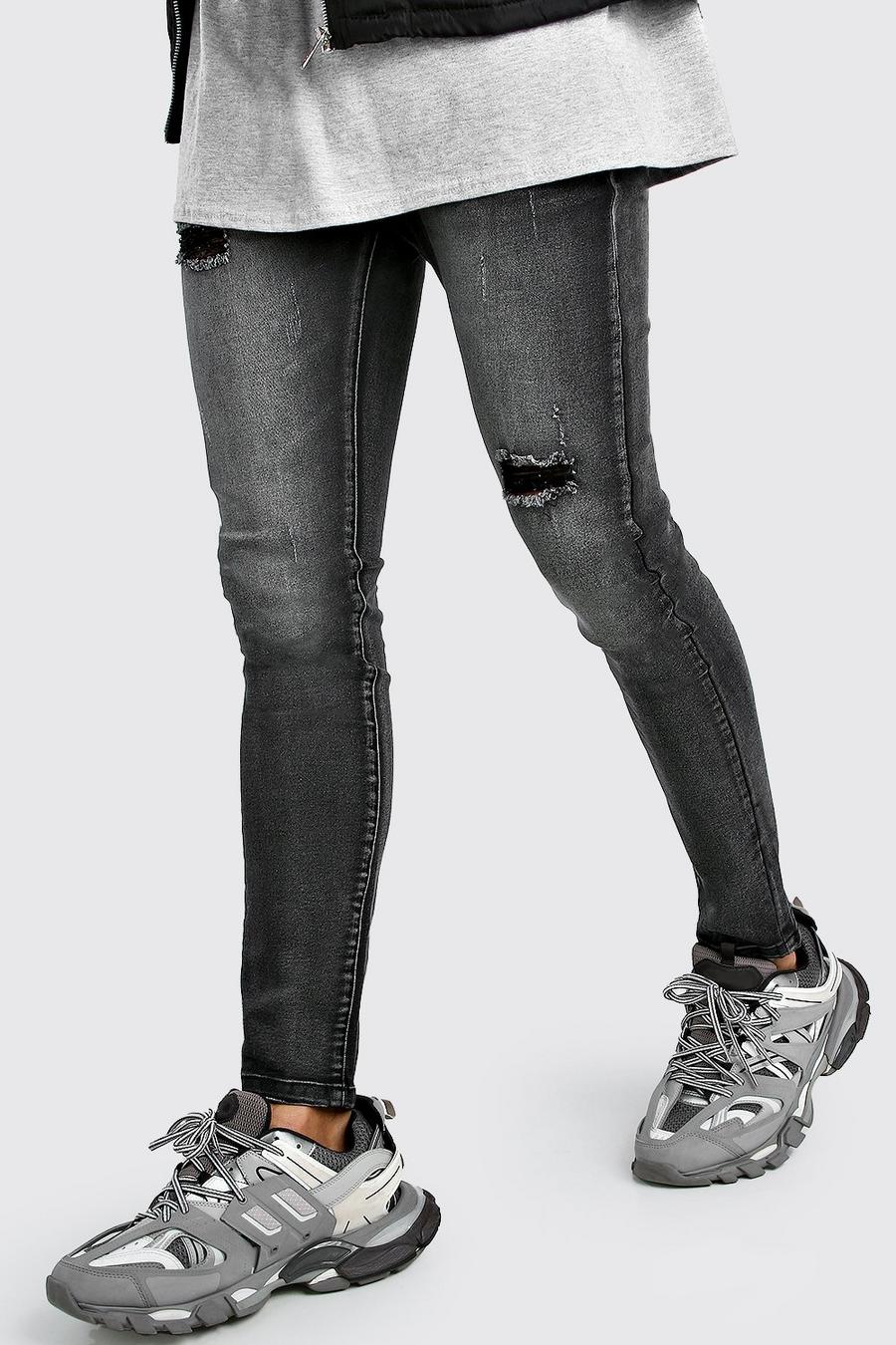 Super Skinny Jeans With MAN Print image number 1