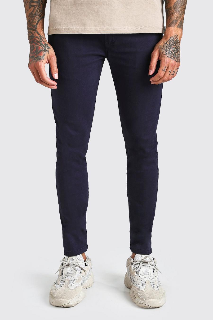 Pantalones chinos skinny superelásticos, Azul marino image number 1