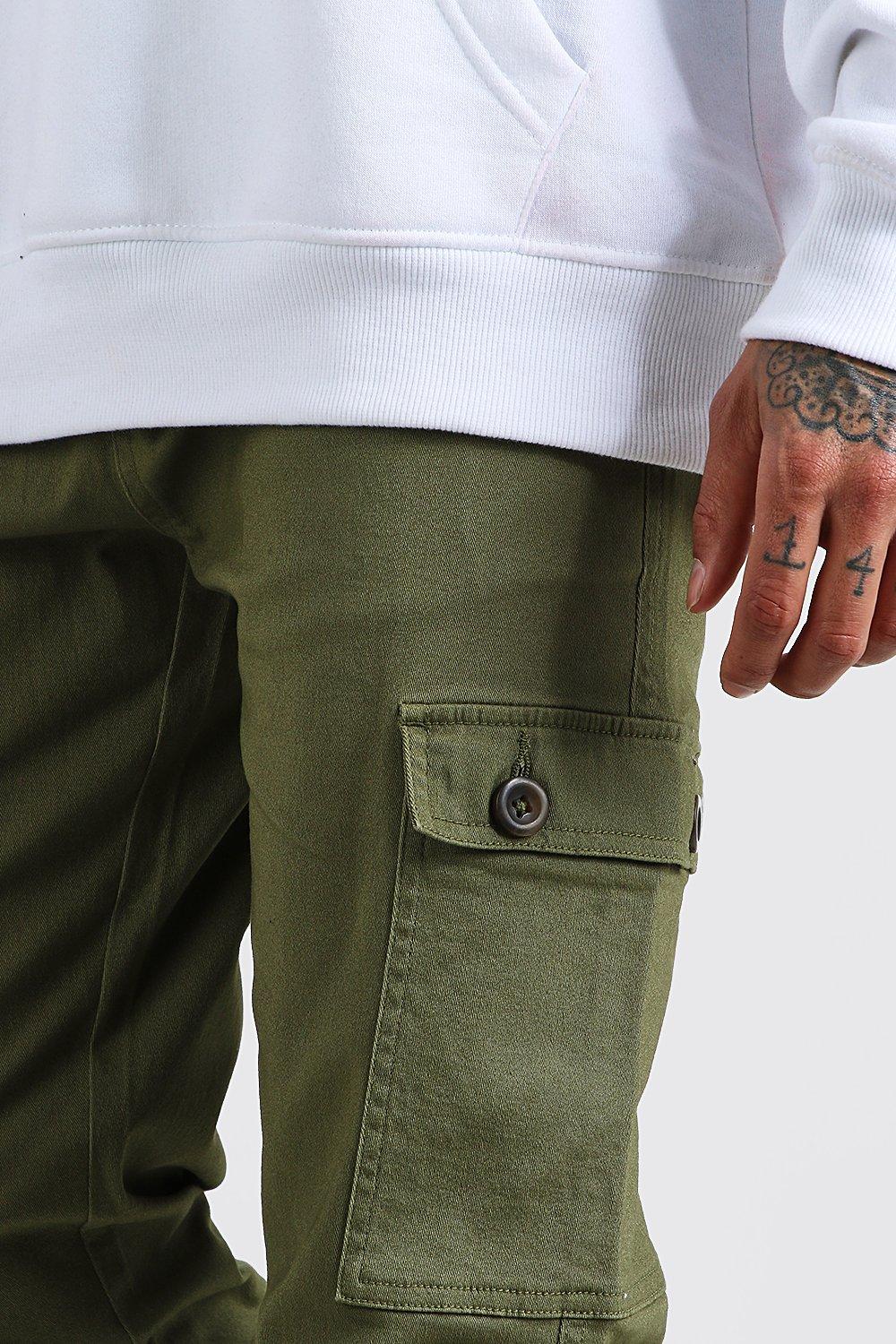 mens cargo cuffed trousers
