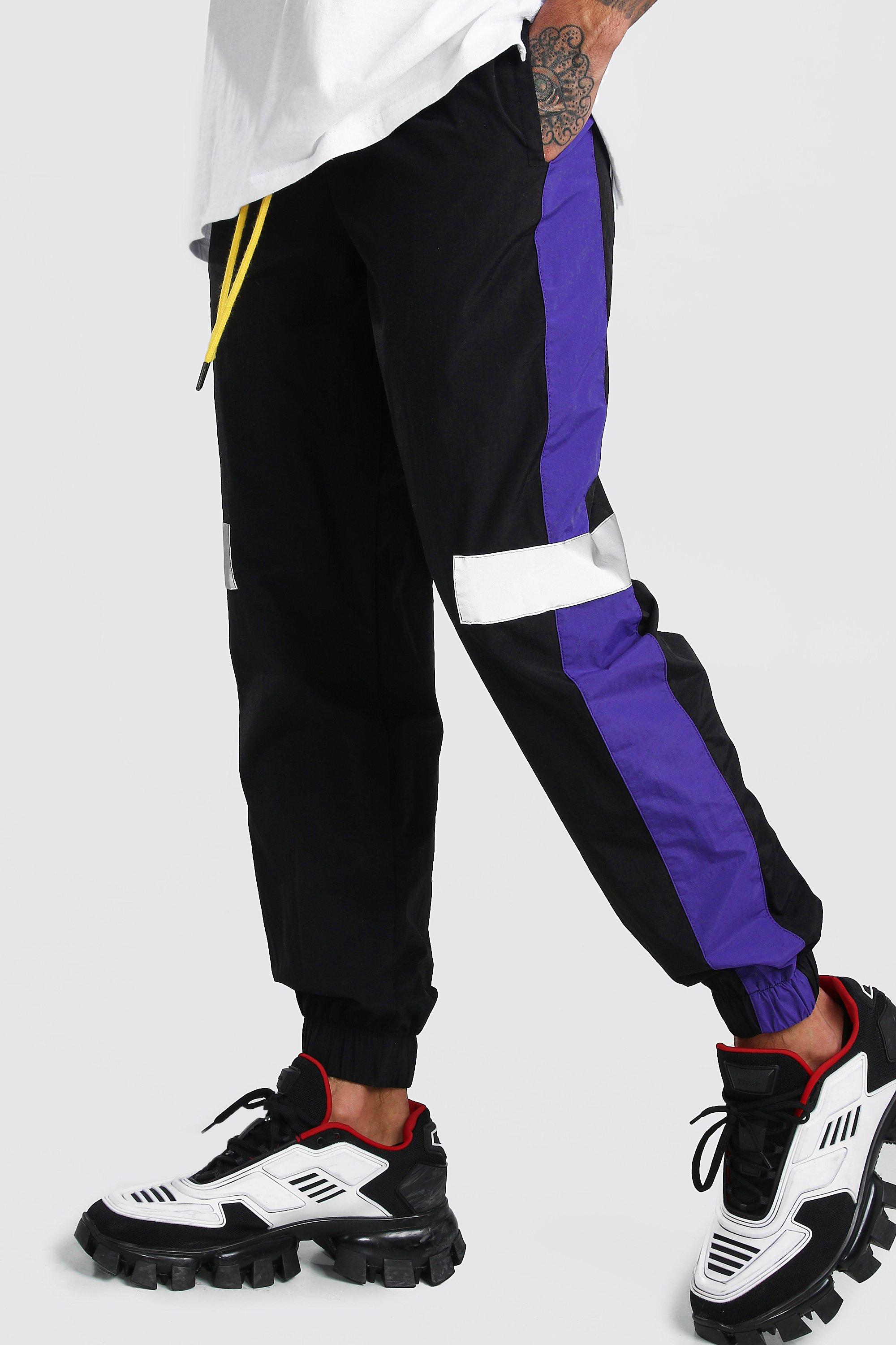boohooman reflective joggers