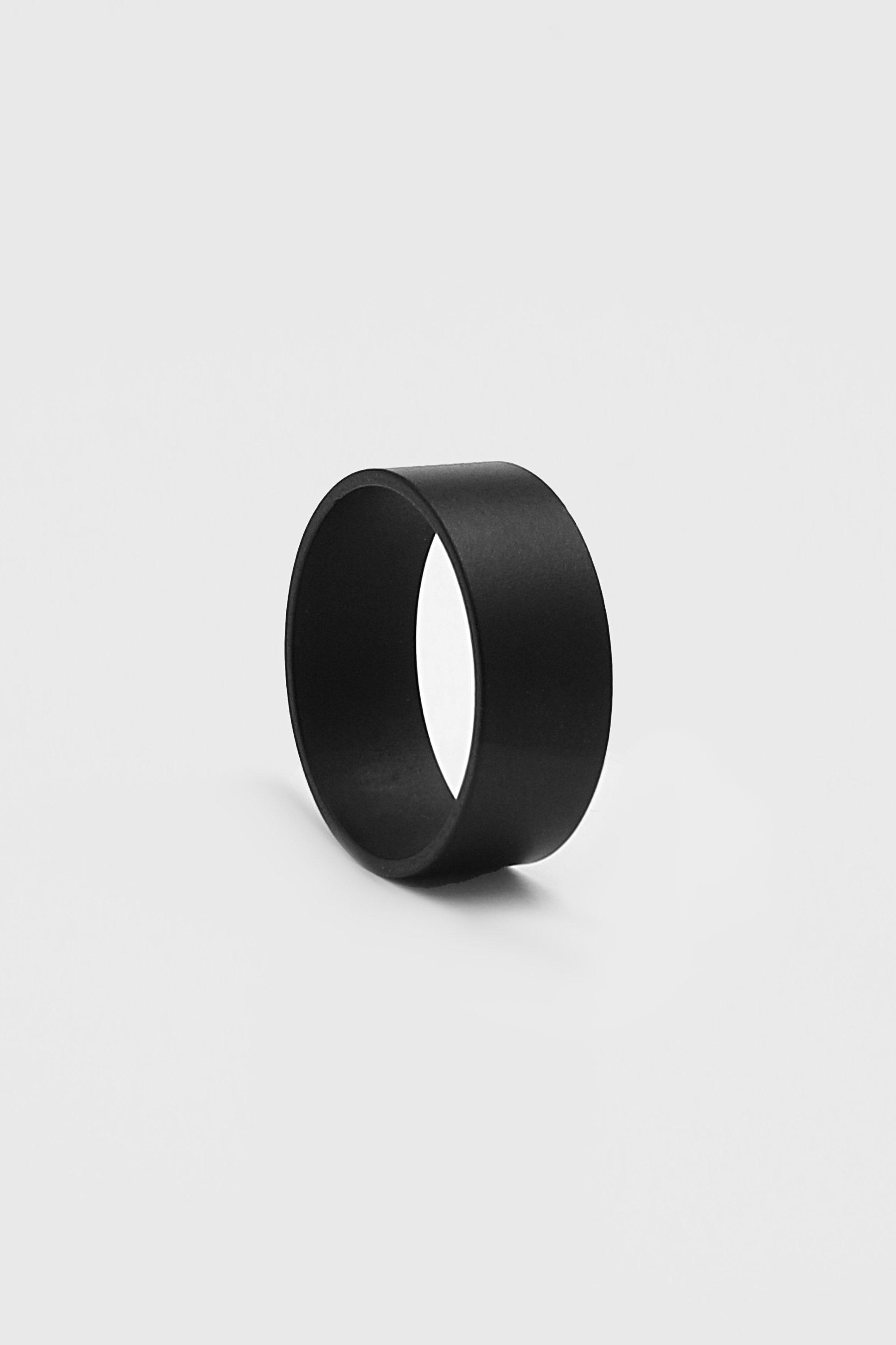 Plain black shop band ring