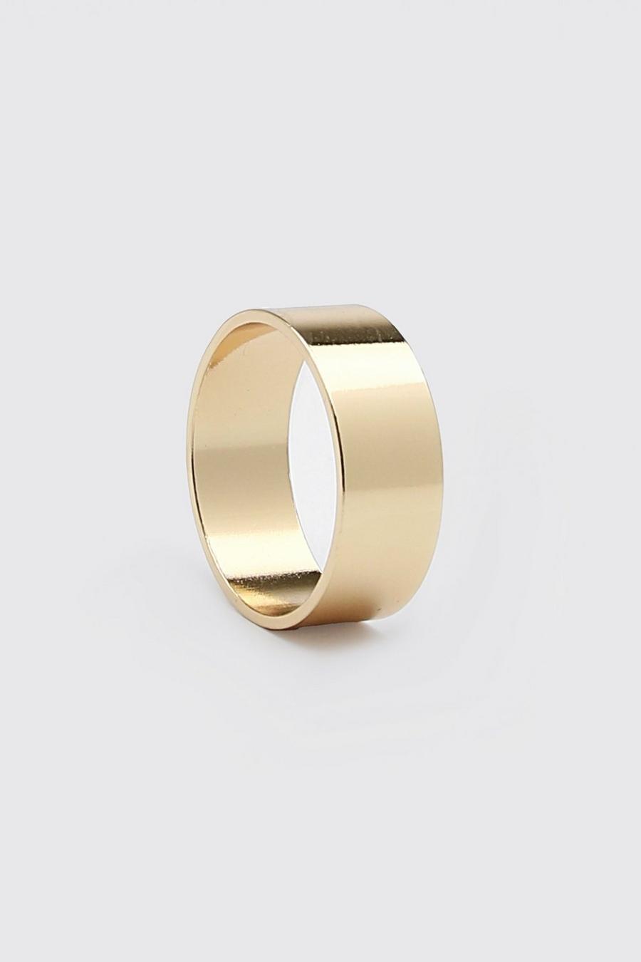 Gold metallic Plain Band Ring  image number 1
