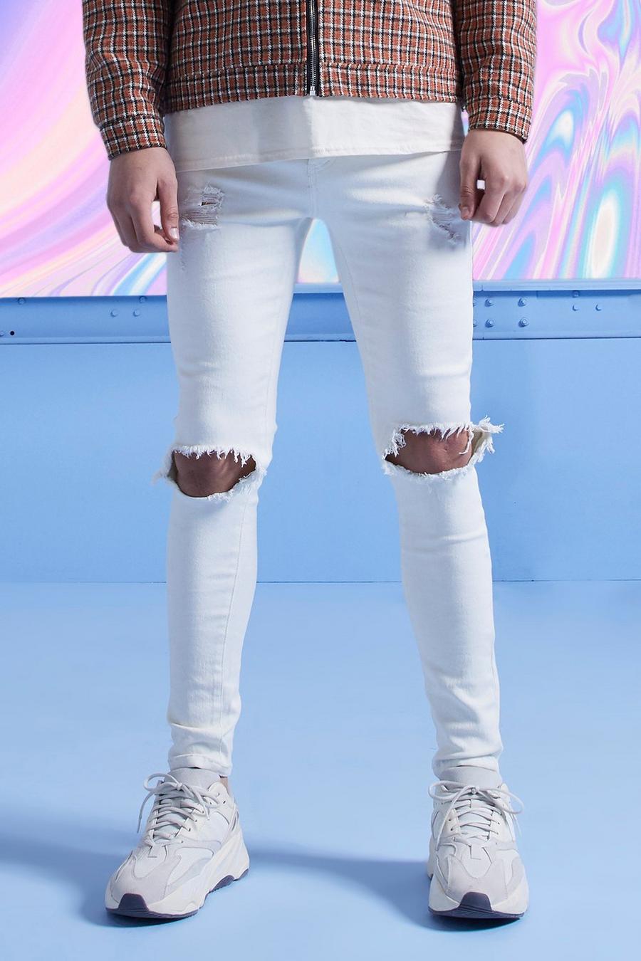 Super Skinny Jeans With Busted Knees image number 1