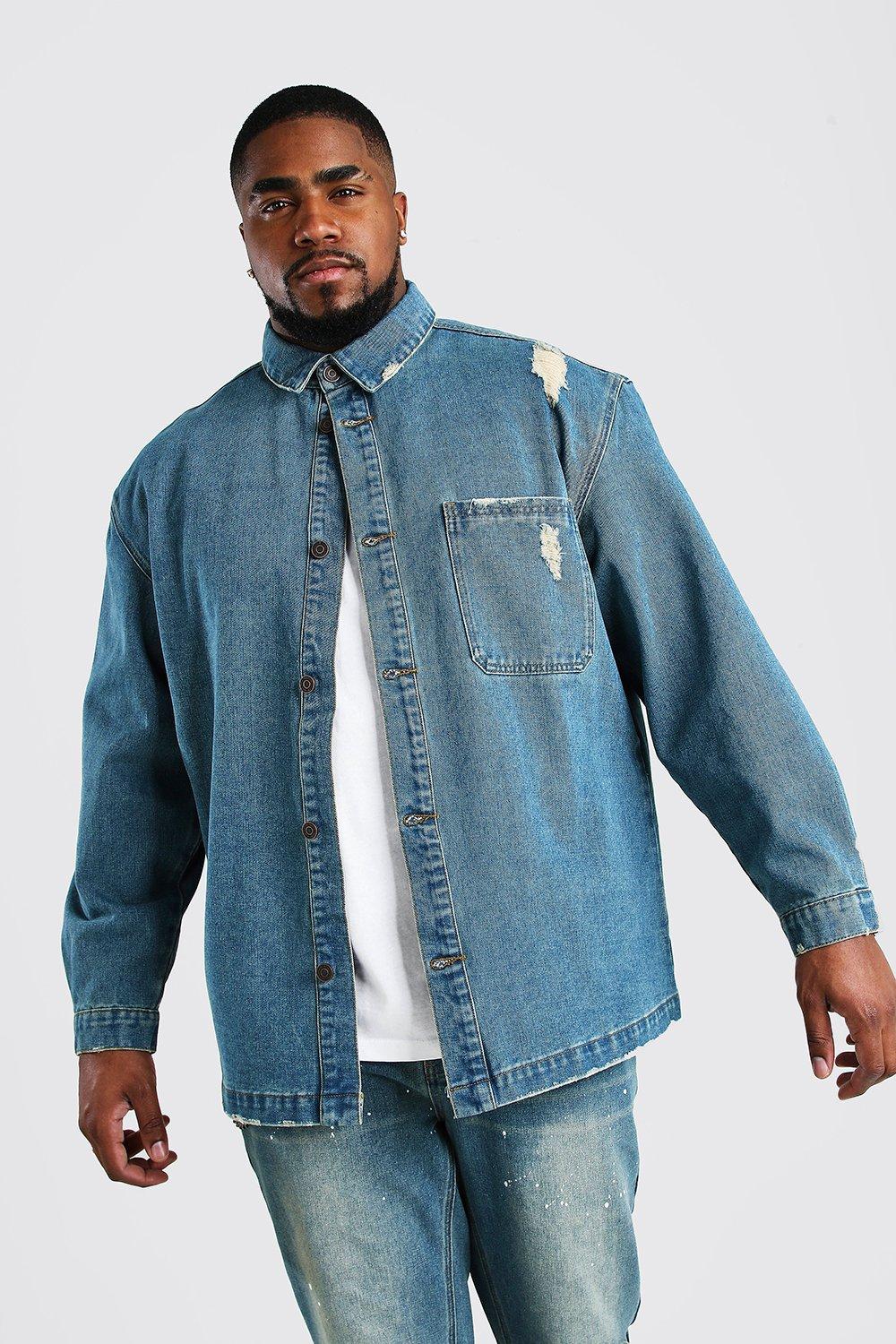 mens tall denim shirt