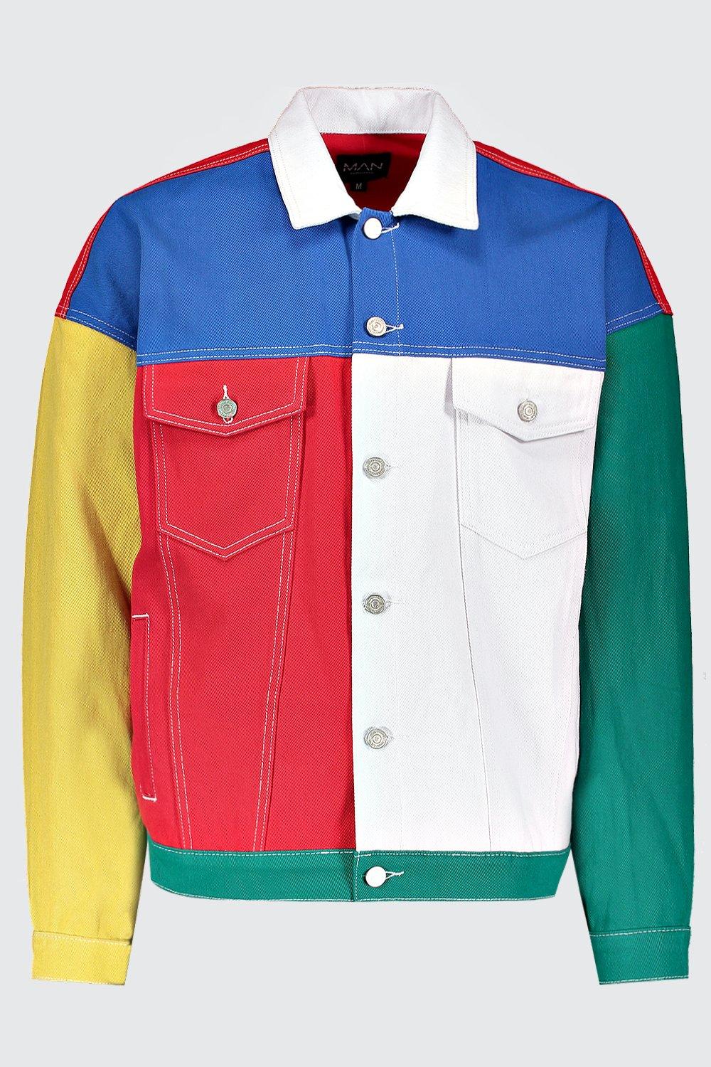 Multi color sale jean jacket