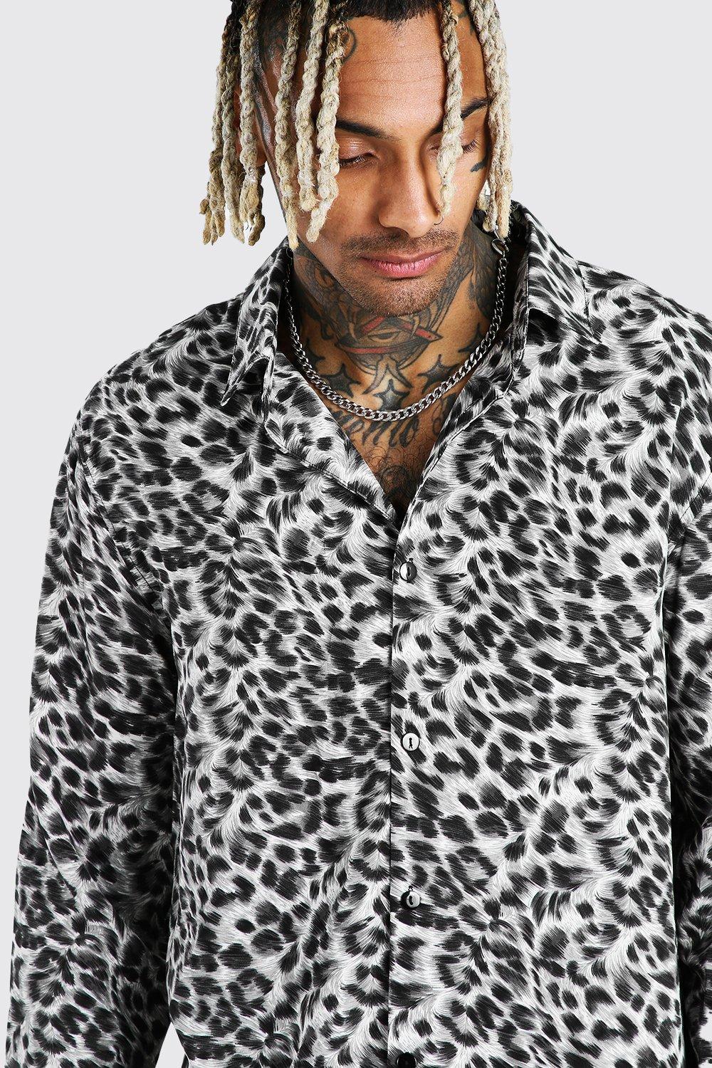 mens leopard print shirt long sleeve