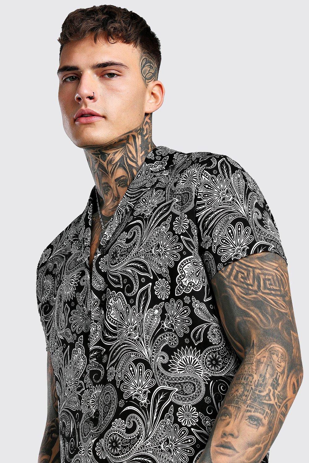 Chemise à motif discount homme