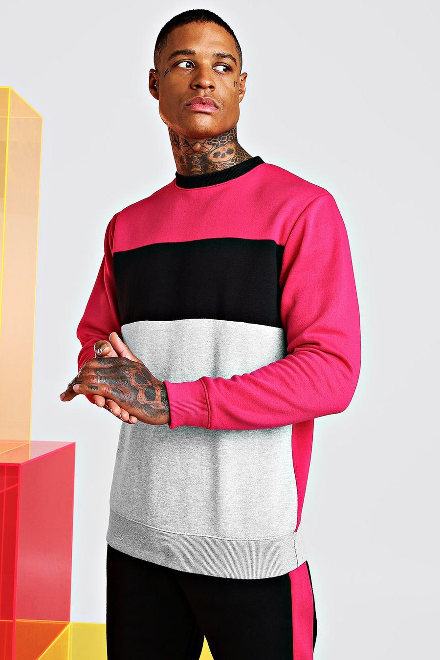 Sweatshirt med blockfärger image number 1