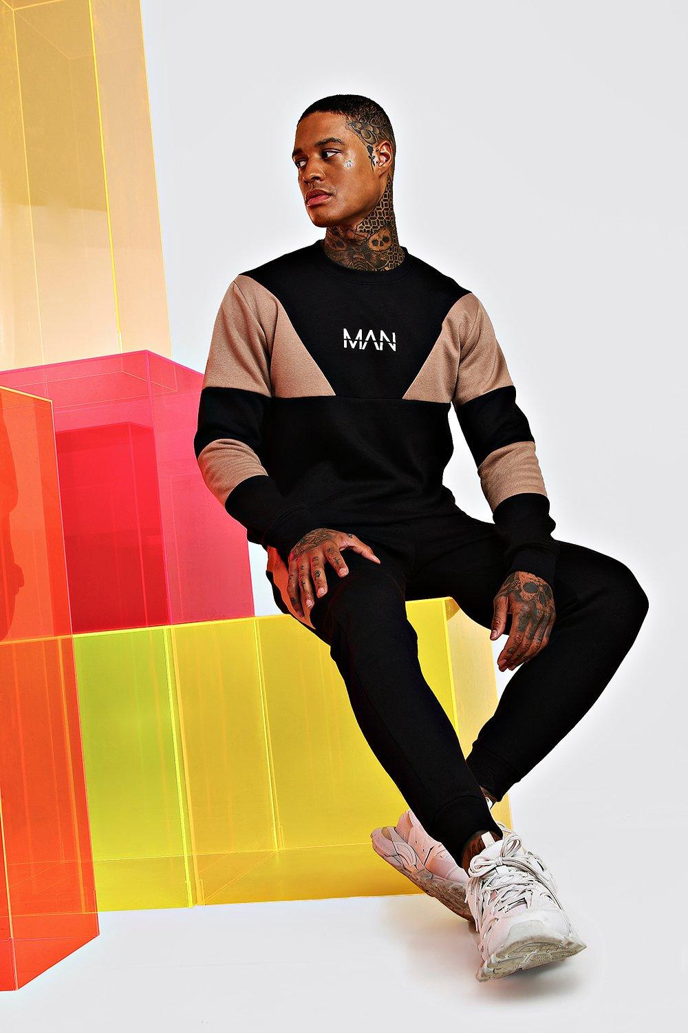 multi coloured tracksuit