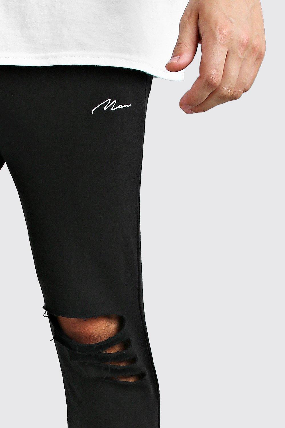 Ripped knee cheap joggers mens