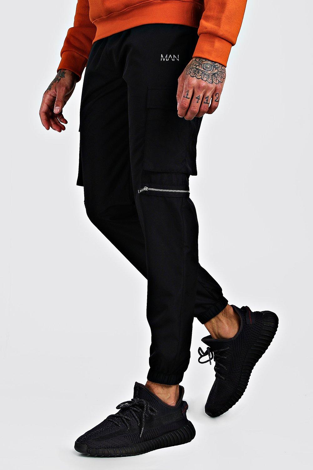 black utility joggers