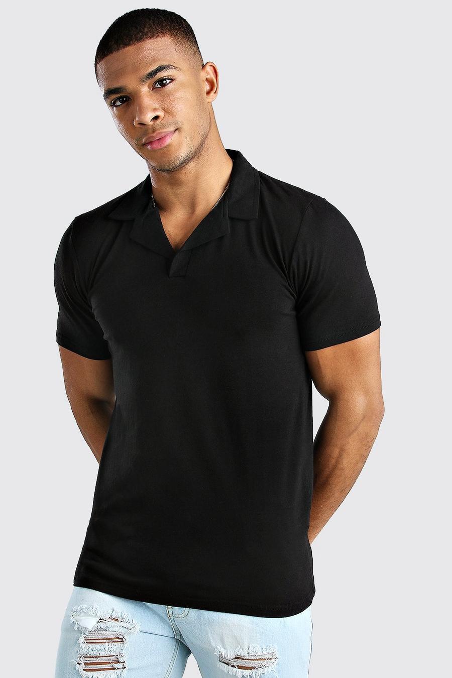 Muscle Fit Revere Neck Polo image number 1