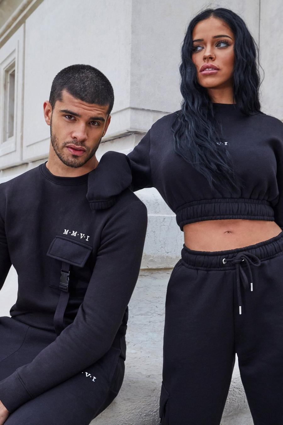 Black Her Utility Cropped Sweat Buckle Tracksuit image number 1