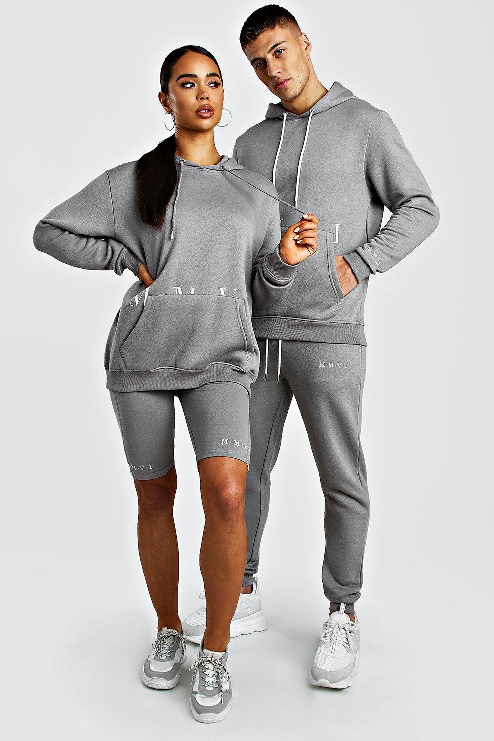 cycling shorts and hoodie
