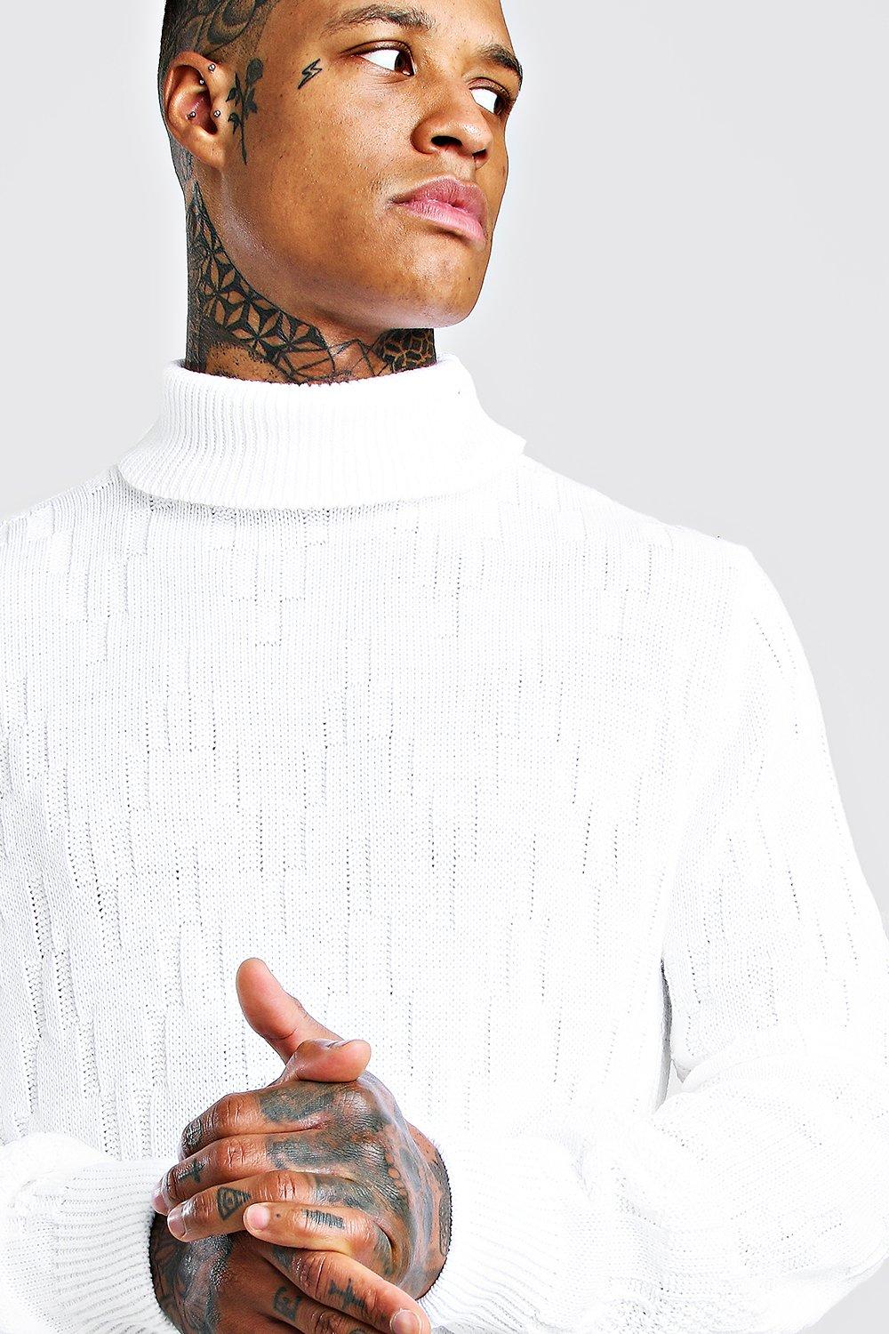 Pearl Stitch Textured Roll Neck Jumper boohoo IE