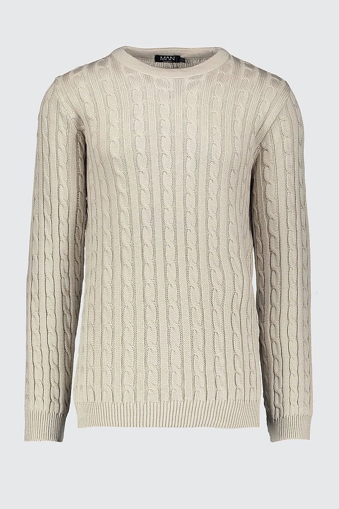 Pull en tricot torsadé ras du cou | boohoo Pull en tricot torsadé ras du cou | boohoo