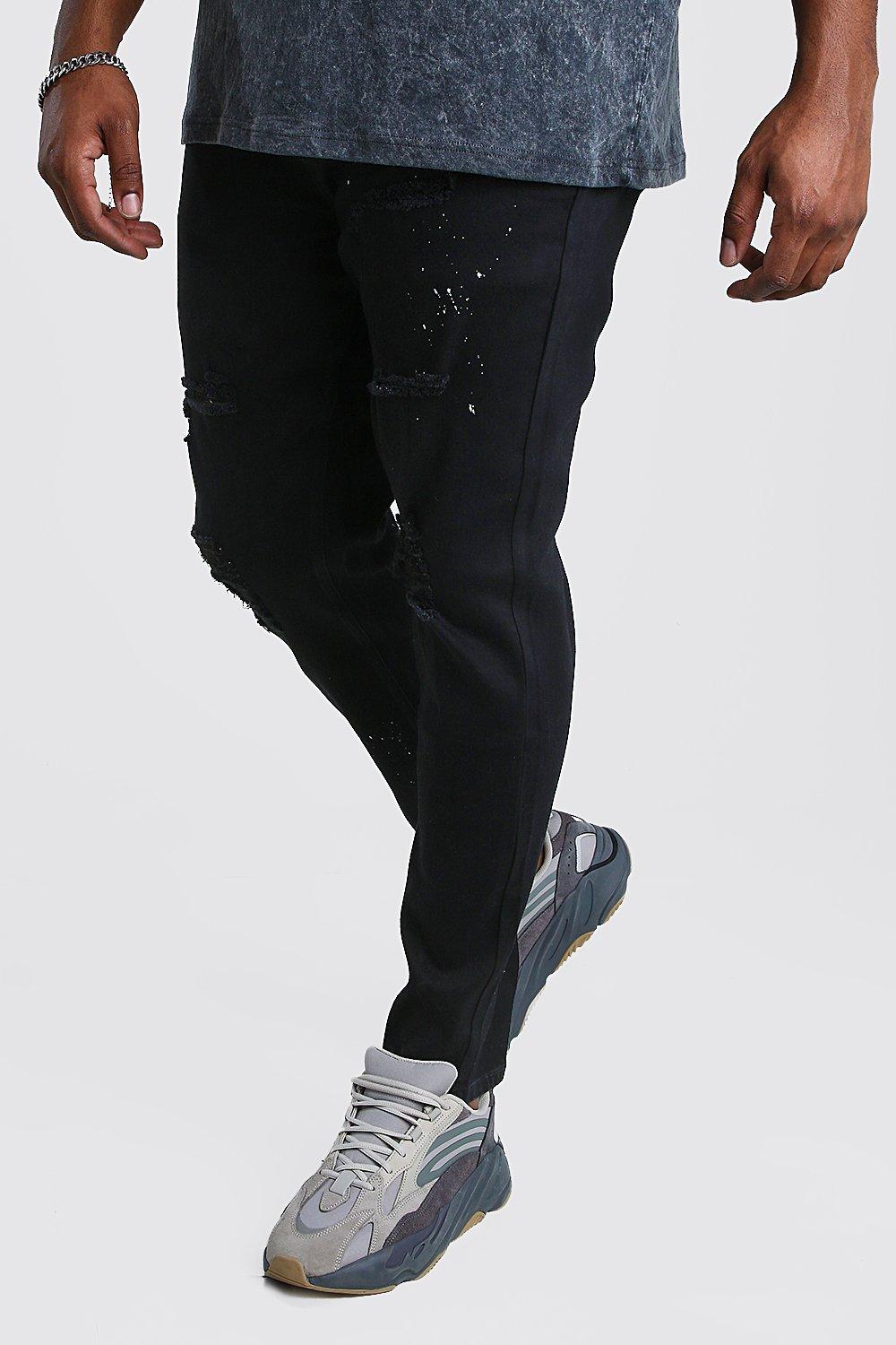 paint splatter jeans black