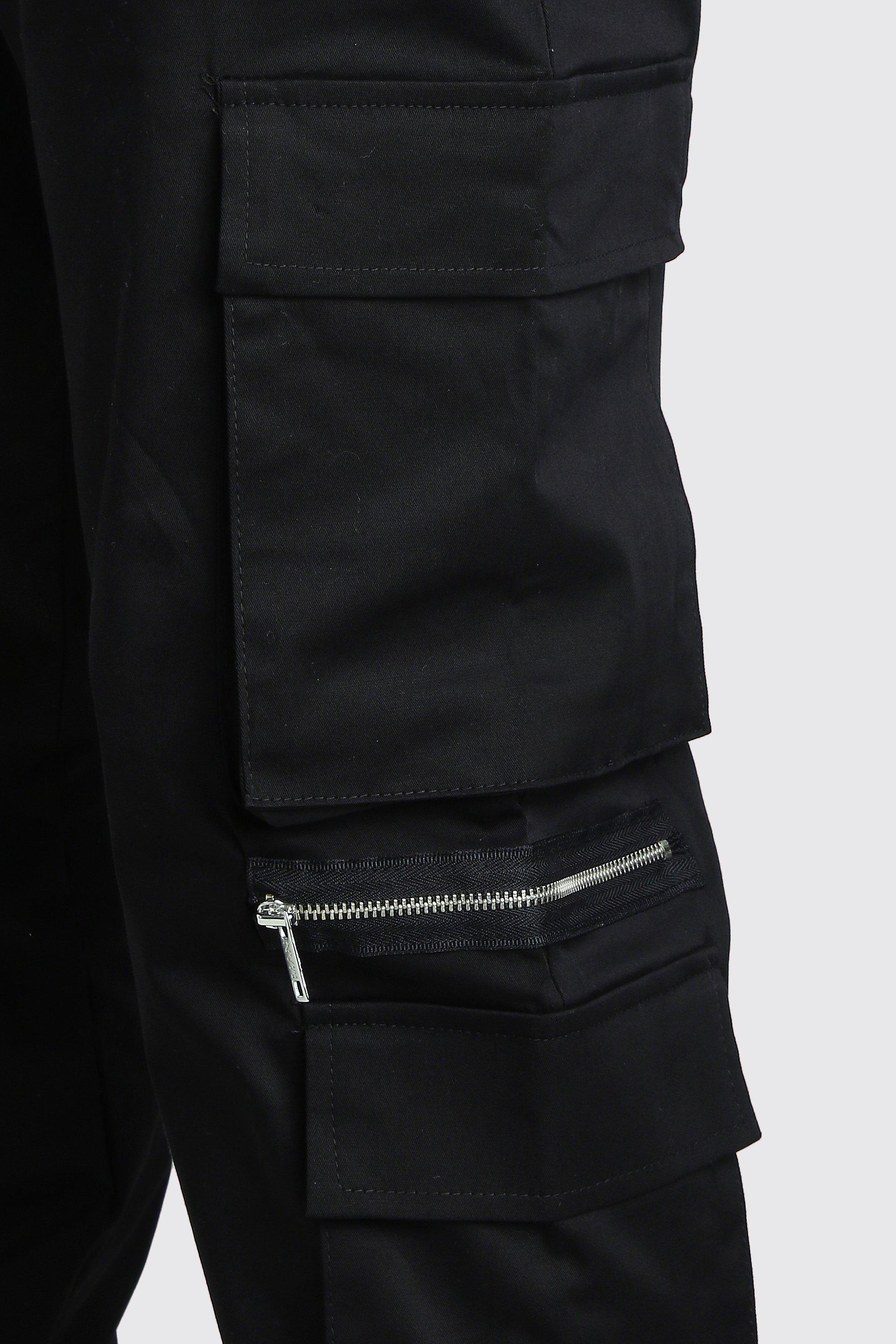 boohoo black cargo pants