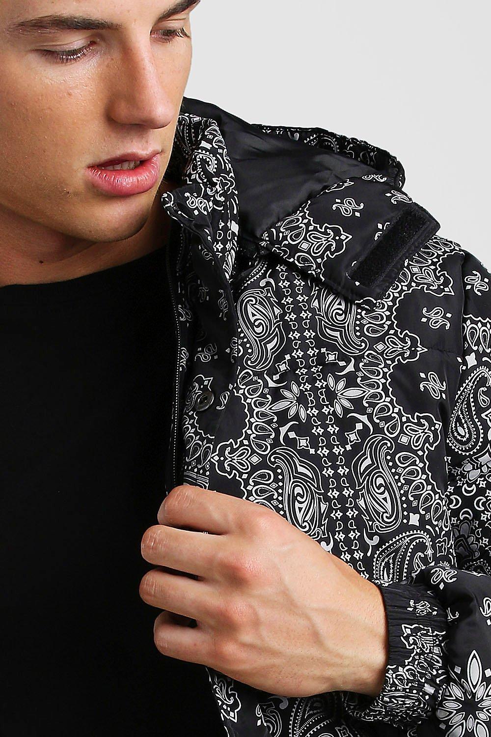 Men's Bandana Print Puffer