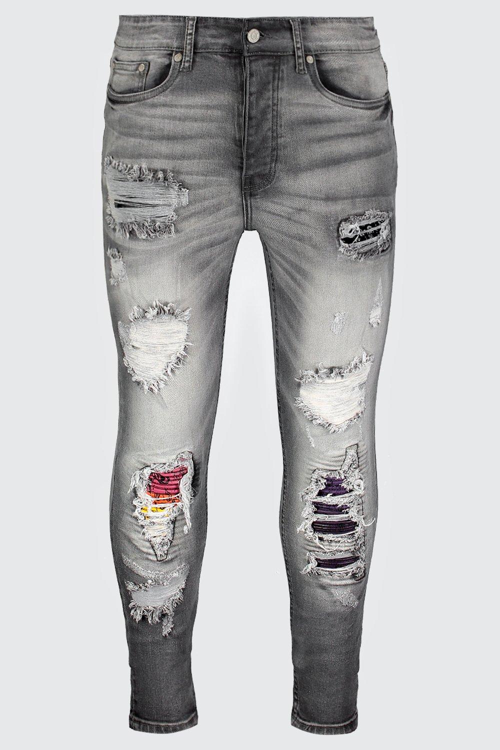 grey rip jeans