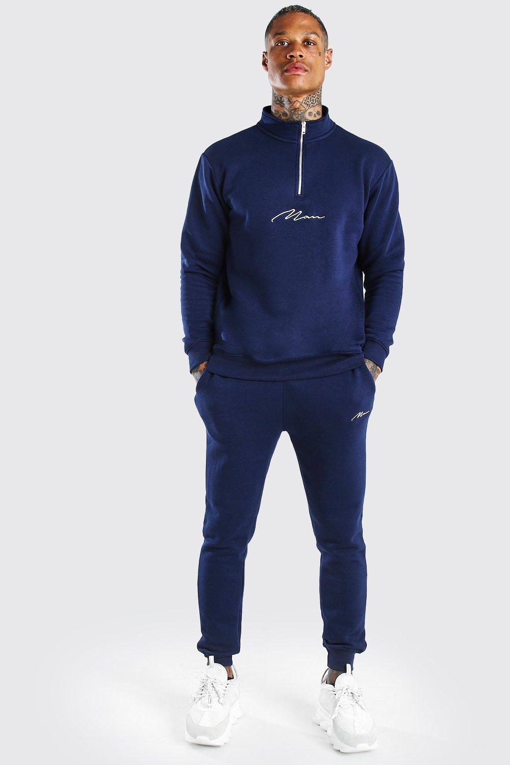 Mens half sales zip tracksuit