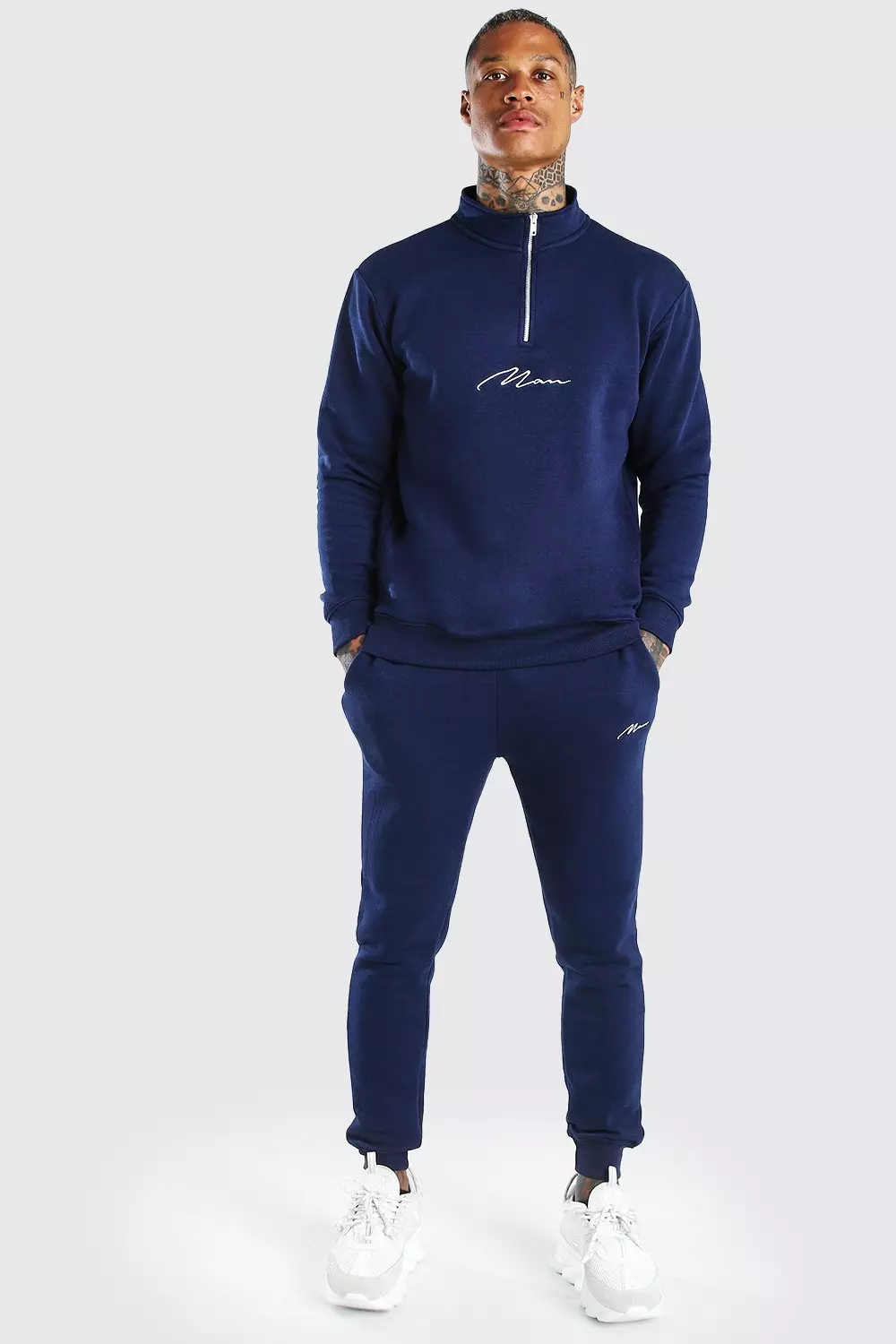 Mens half zip tracksuit on sale