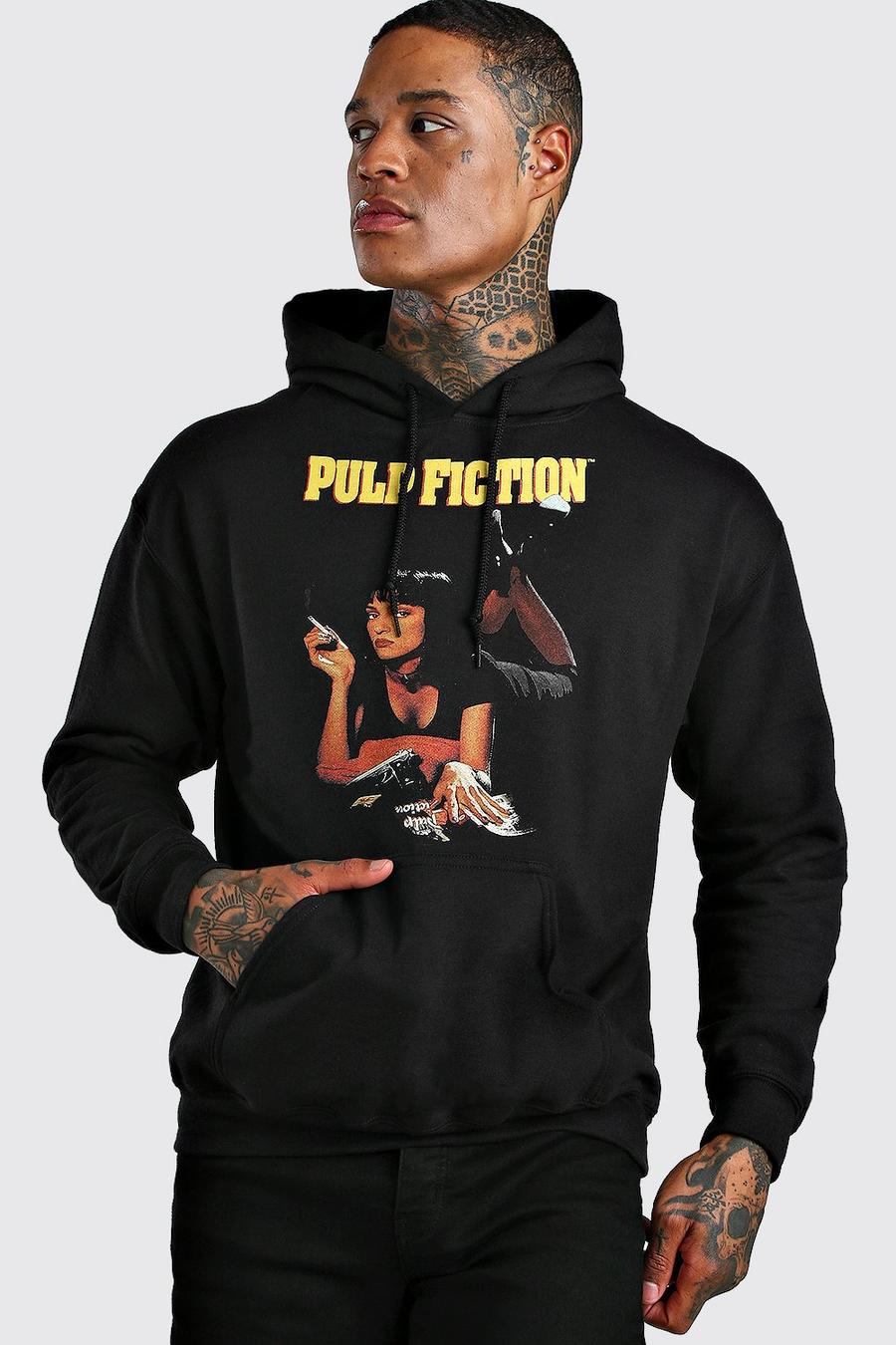 Oversized Pulp Fiction MIA License Hoodie, Black image number 1