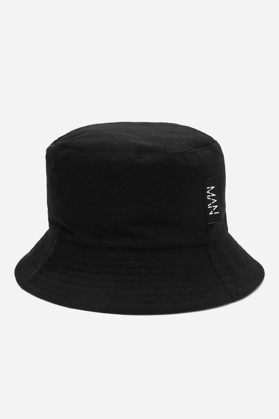 שחור כובע טמבל עם תווית וכיתוב MAN וקו חוצה image number 1
