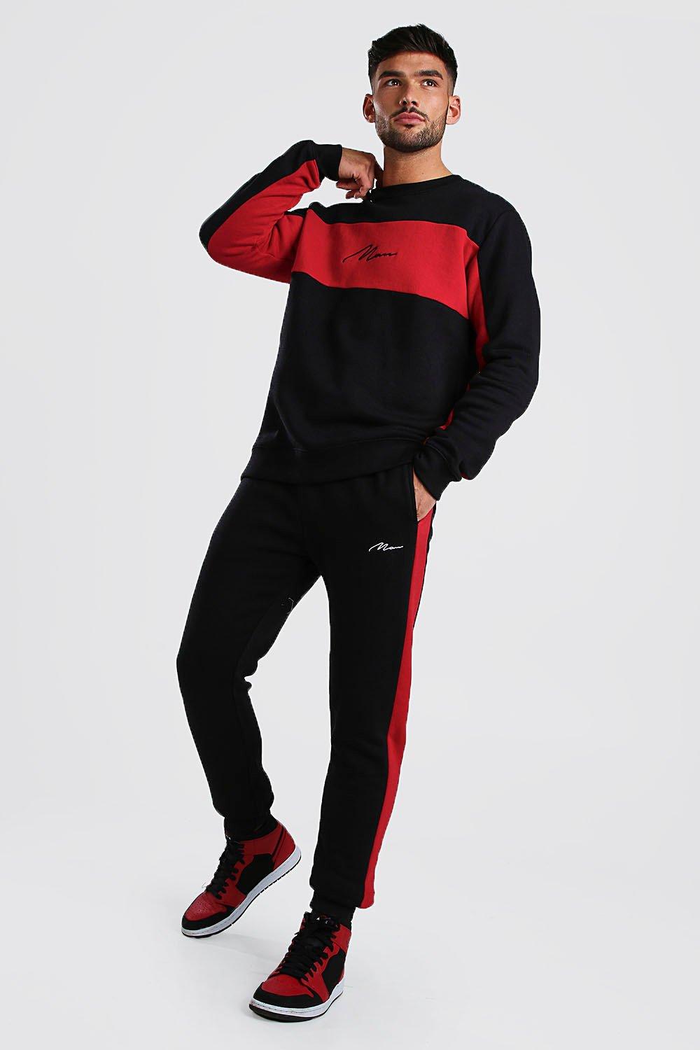 boohoo tracksuit red