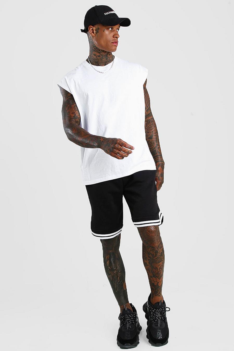 Basic shorts i jersey med ledig passform image number 1