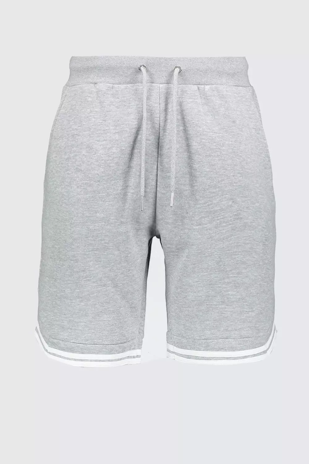 Grey Basic Jersey Relaxed Shorts With Tape alternative image