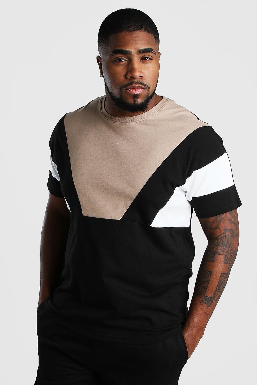 Grande taille - T-shirt color block, Taupe image number 1