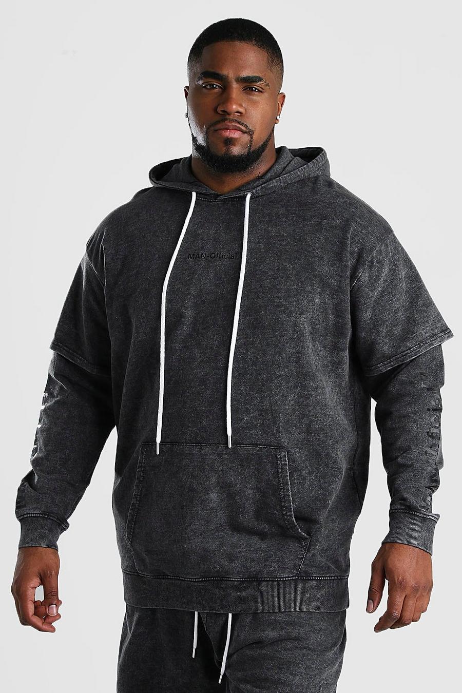 Charcoal Big & Tall - MAN Official Hoodie i flera lager image number 1