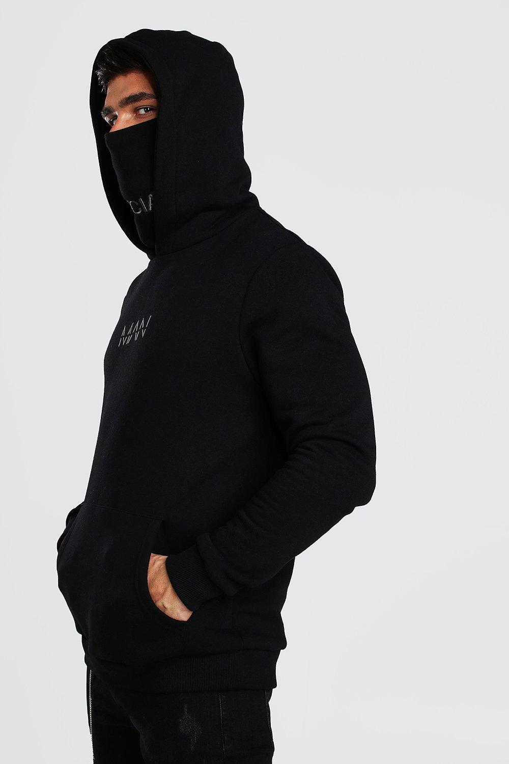 boohoo man black hoodie