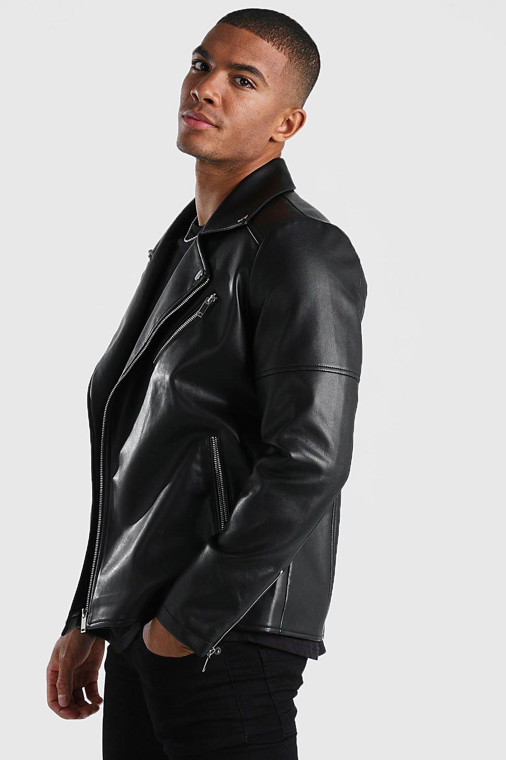 Leather on sale jacket boohoo