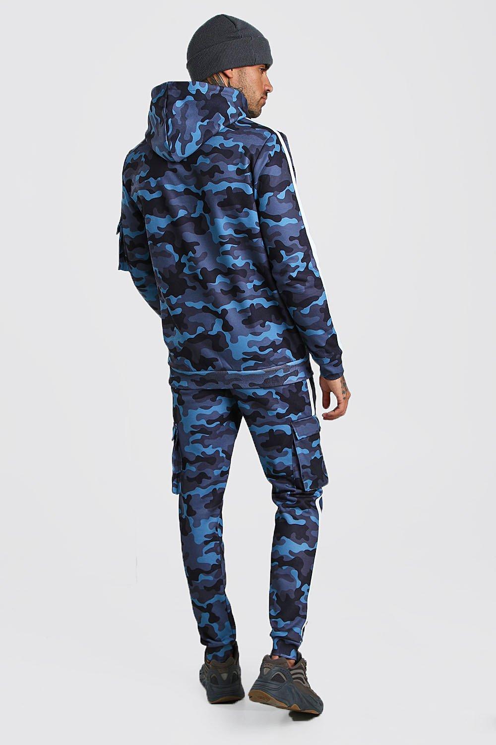 Blue camo hotsell nike tracksuit