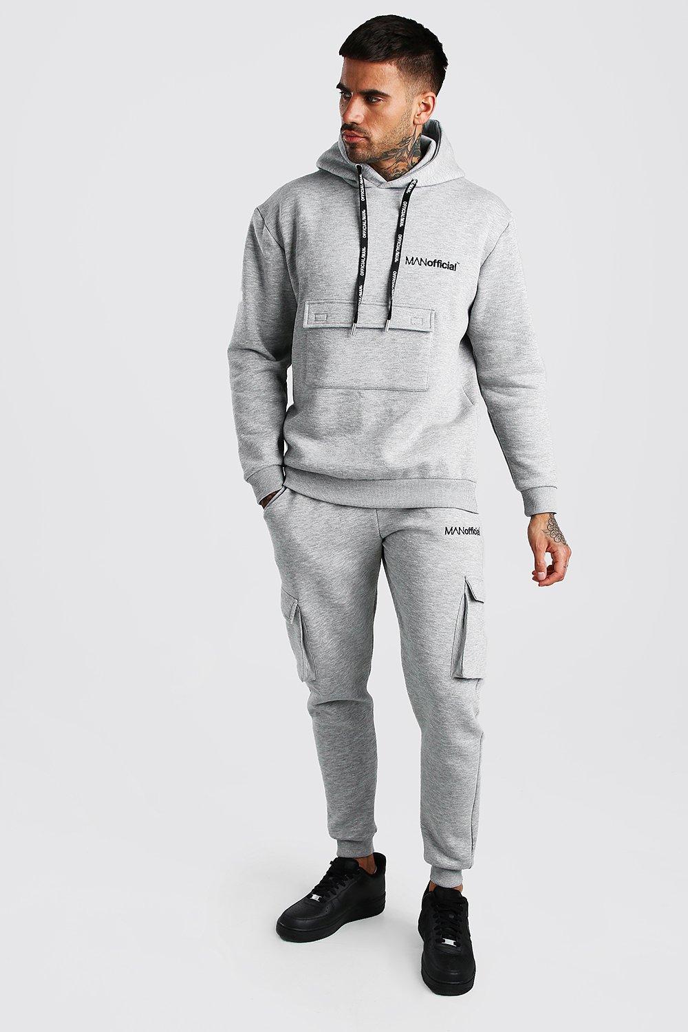 grey cargo tracksuit