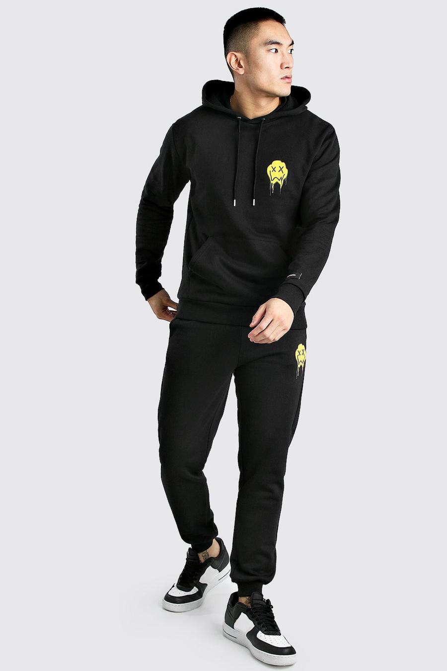 MAN Official Trainingsanzug mit Kapuze und „Drip Face“-Print, Neon-gelb image number 1