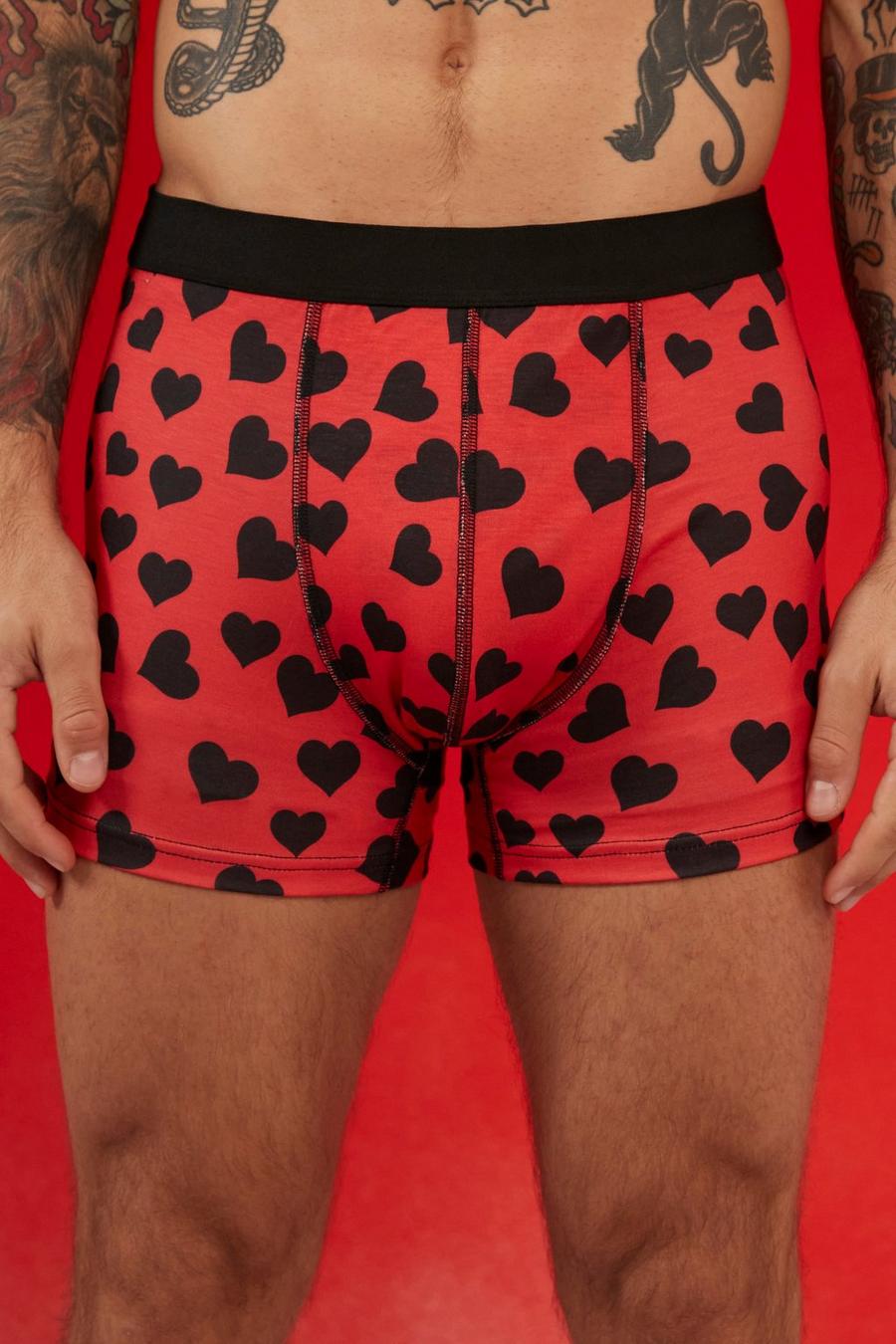Red Valentines All Over Heart Boxer Gift Set image number 1