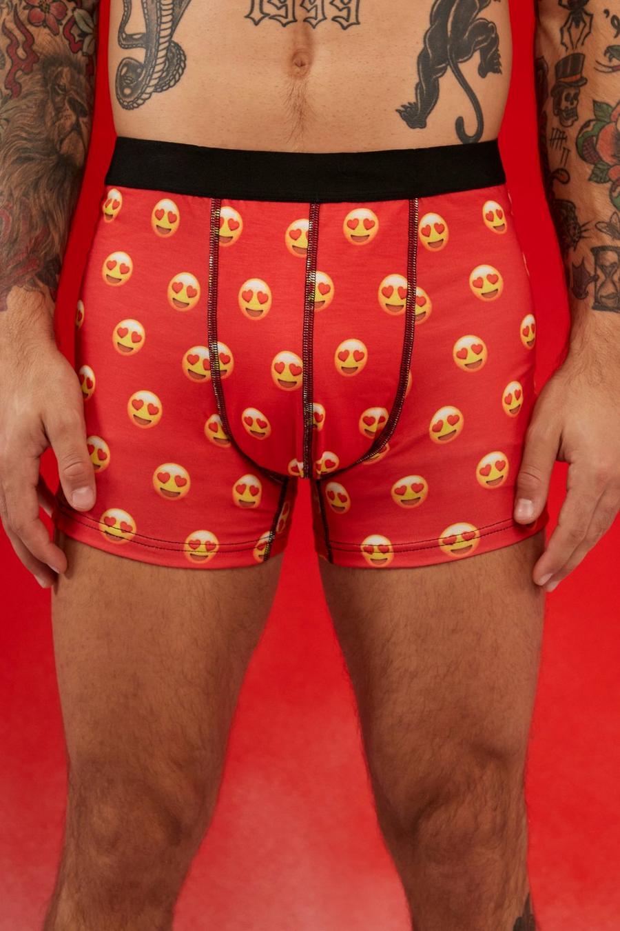Red rojo Valentines Heart Eyes Boxer Gift Set