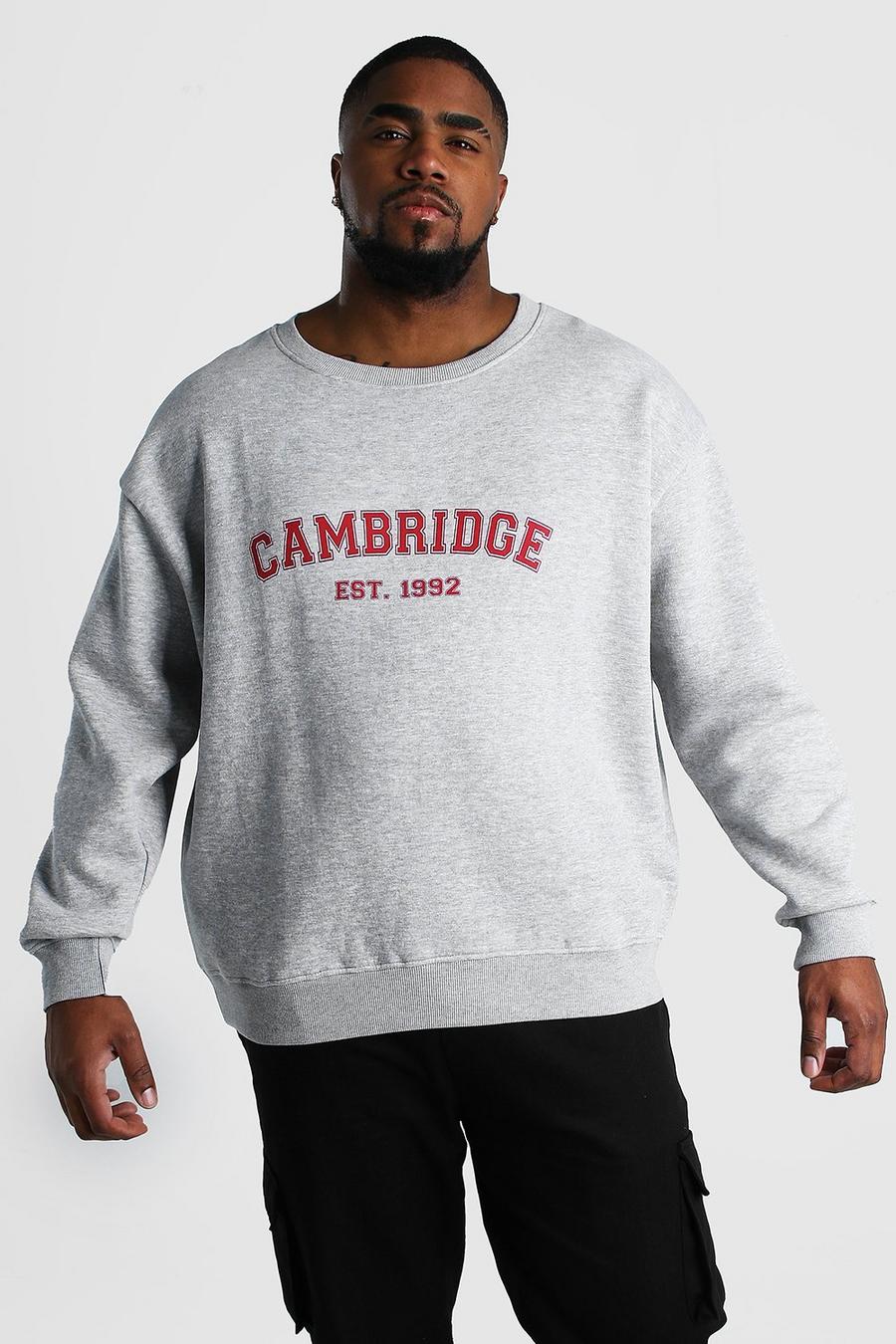 Plus Size Cambridge Print Sweatshirt, Grey image number 1