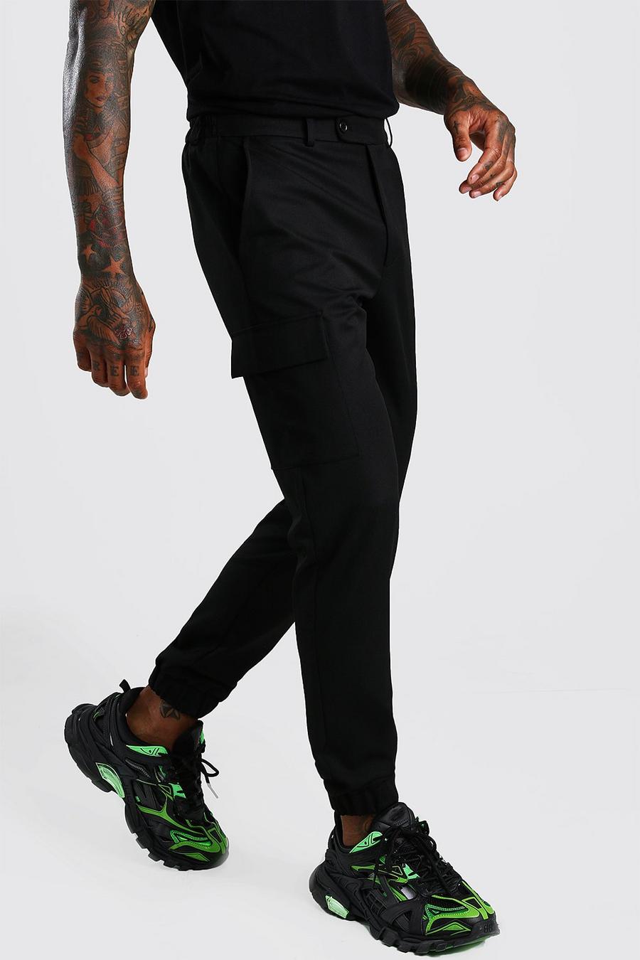 Black Skinny Casual Cargo Trouser image number 1