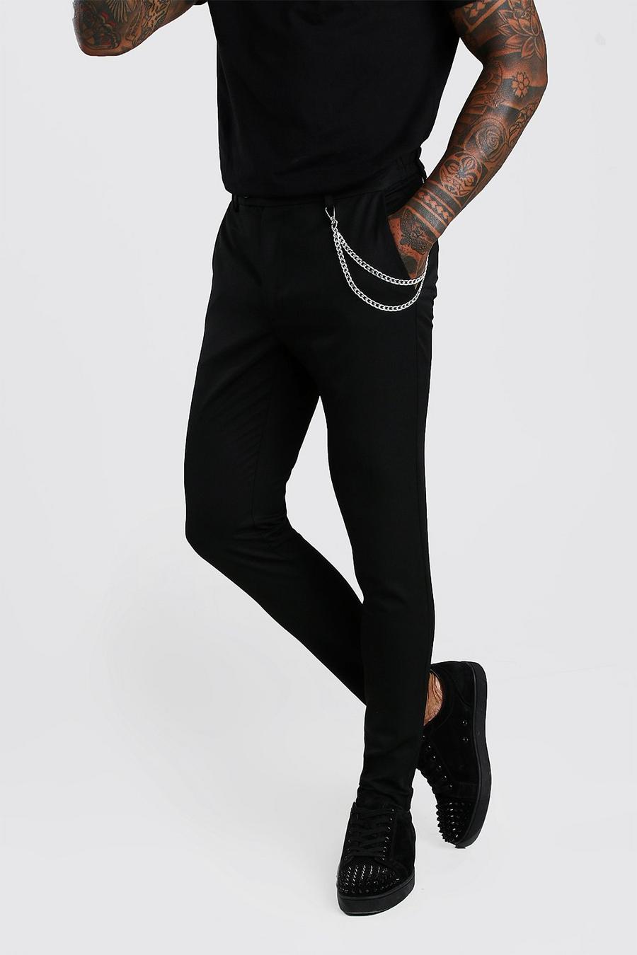 Super Skinny Casual Pants With Chain image number 1