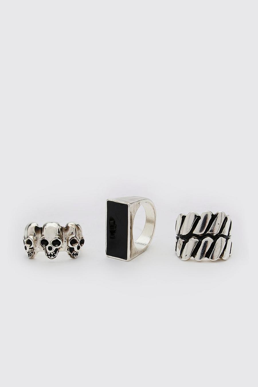 Silver 3 Pack Ring Set