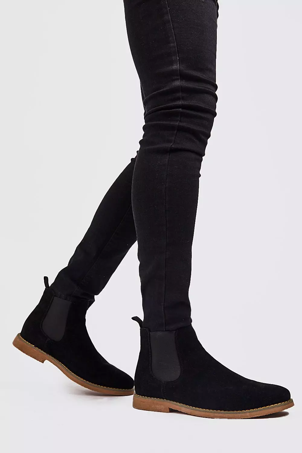 Black faux suede store chelsea boots