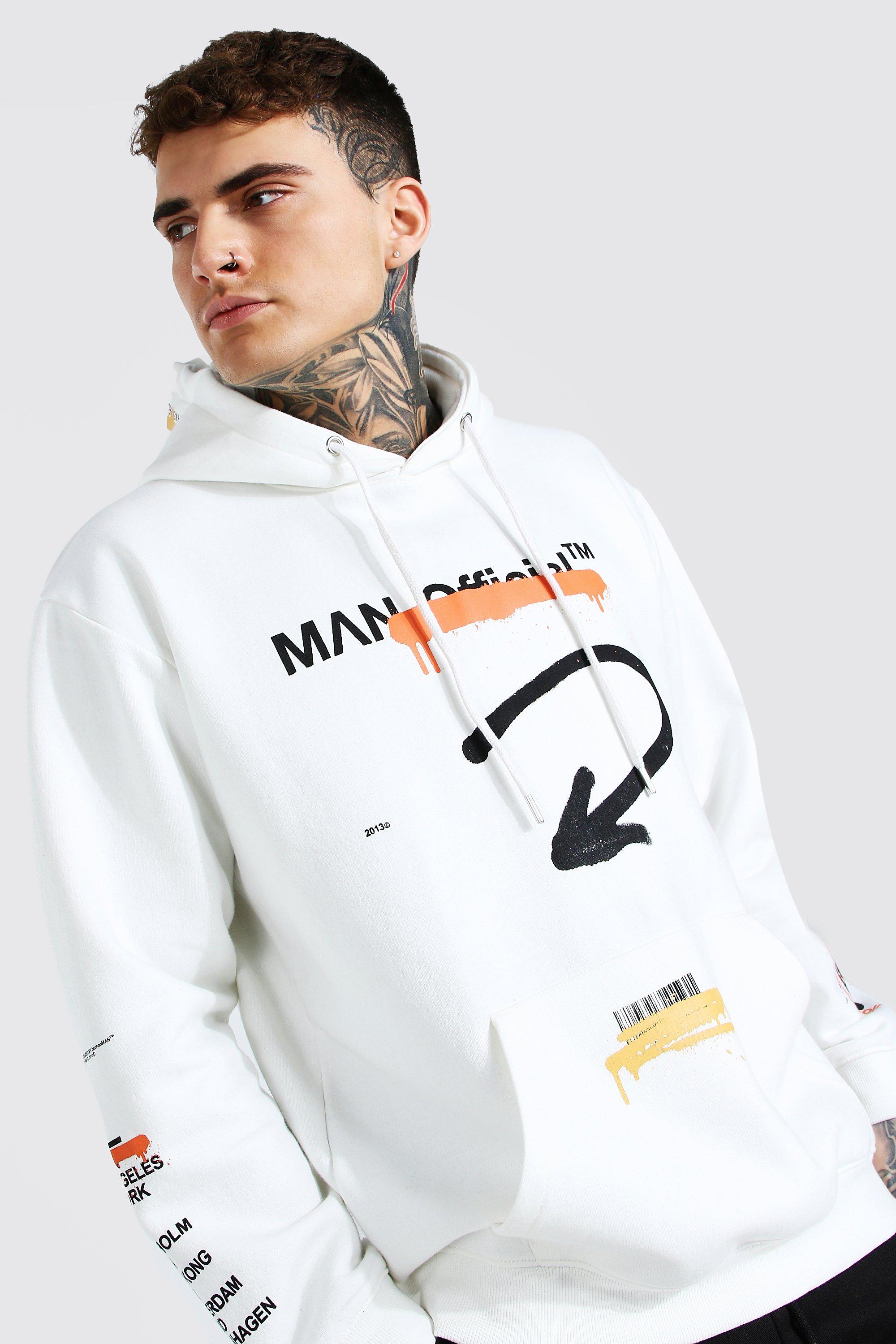 Loose Fit MAN Worldwide Print Hoodie