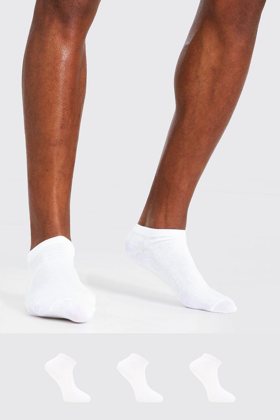 Confezione da 3 paia di calzini sportivi senza motivi, Bianco image number 1