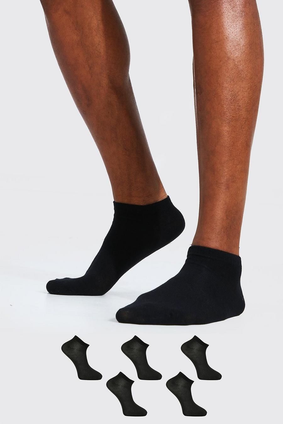 5er-Pack Schlichte Sneaker-Socken, Schwarz image number 1