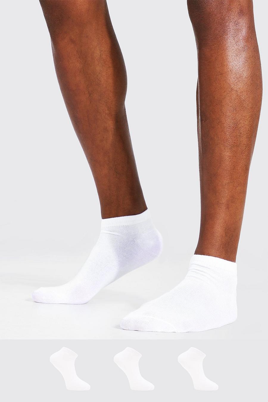 Pack de 3 pares de calcetines de deporte lisos, Blanco image number 1